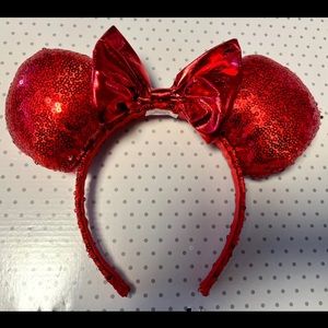 RED SEQUIN MICKEY/MINNIE MOUSE EARS | DISNEY PARKS HEADBAND